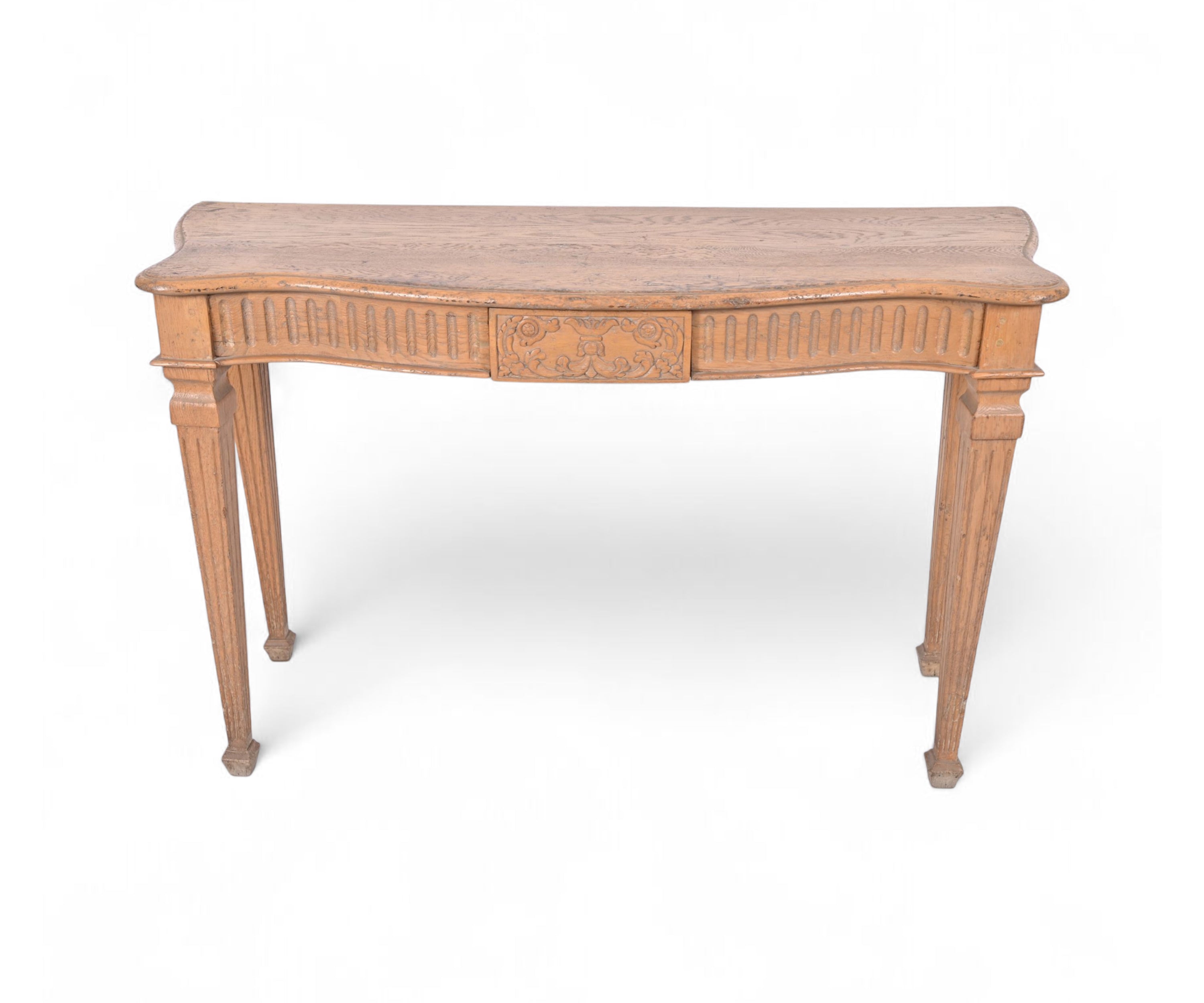 Classic Oak Console Table with Carved Detailing