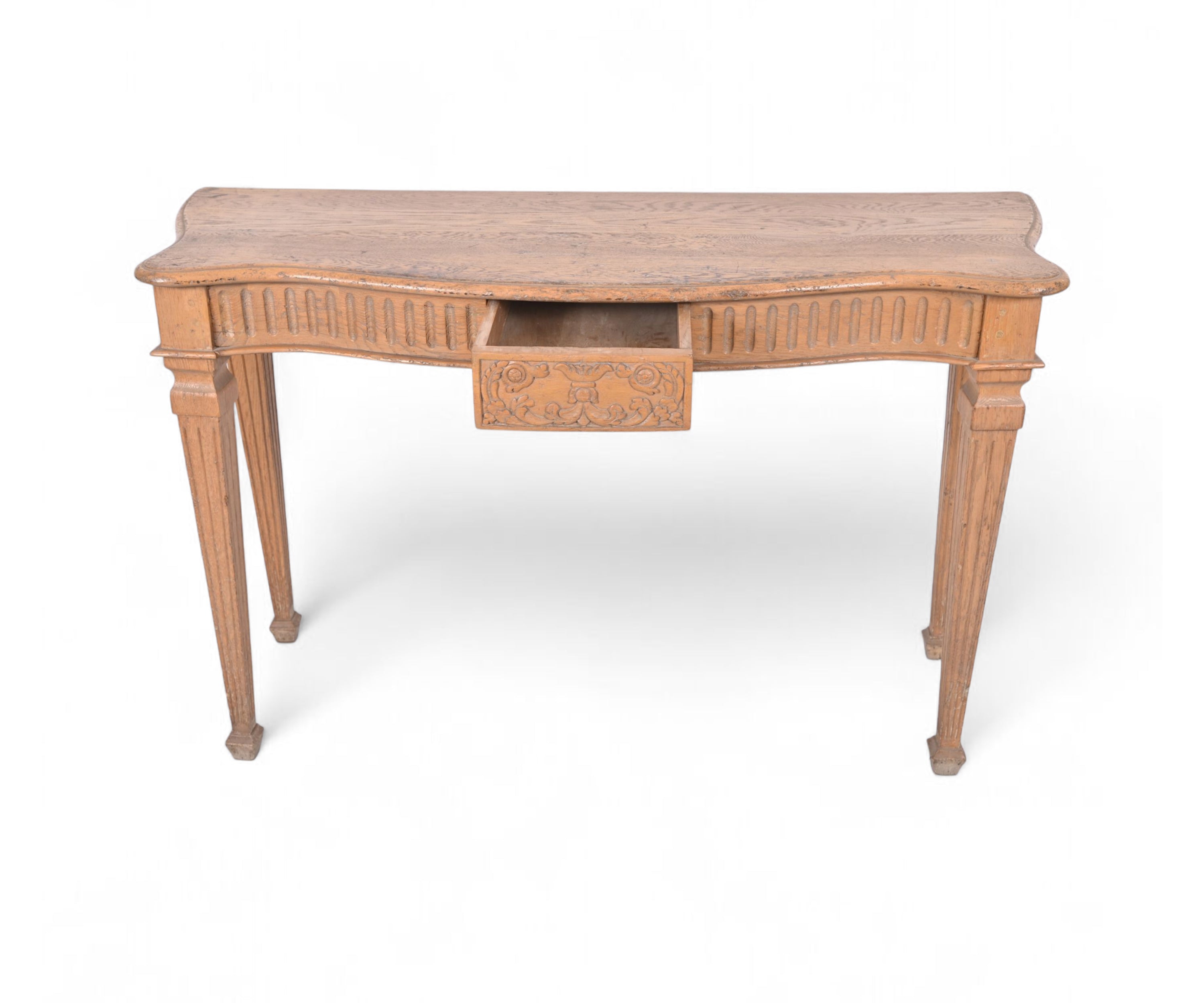 Classic Oak Console Table with Carved Detailing