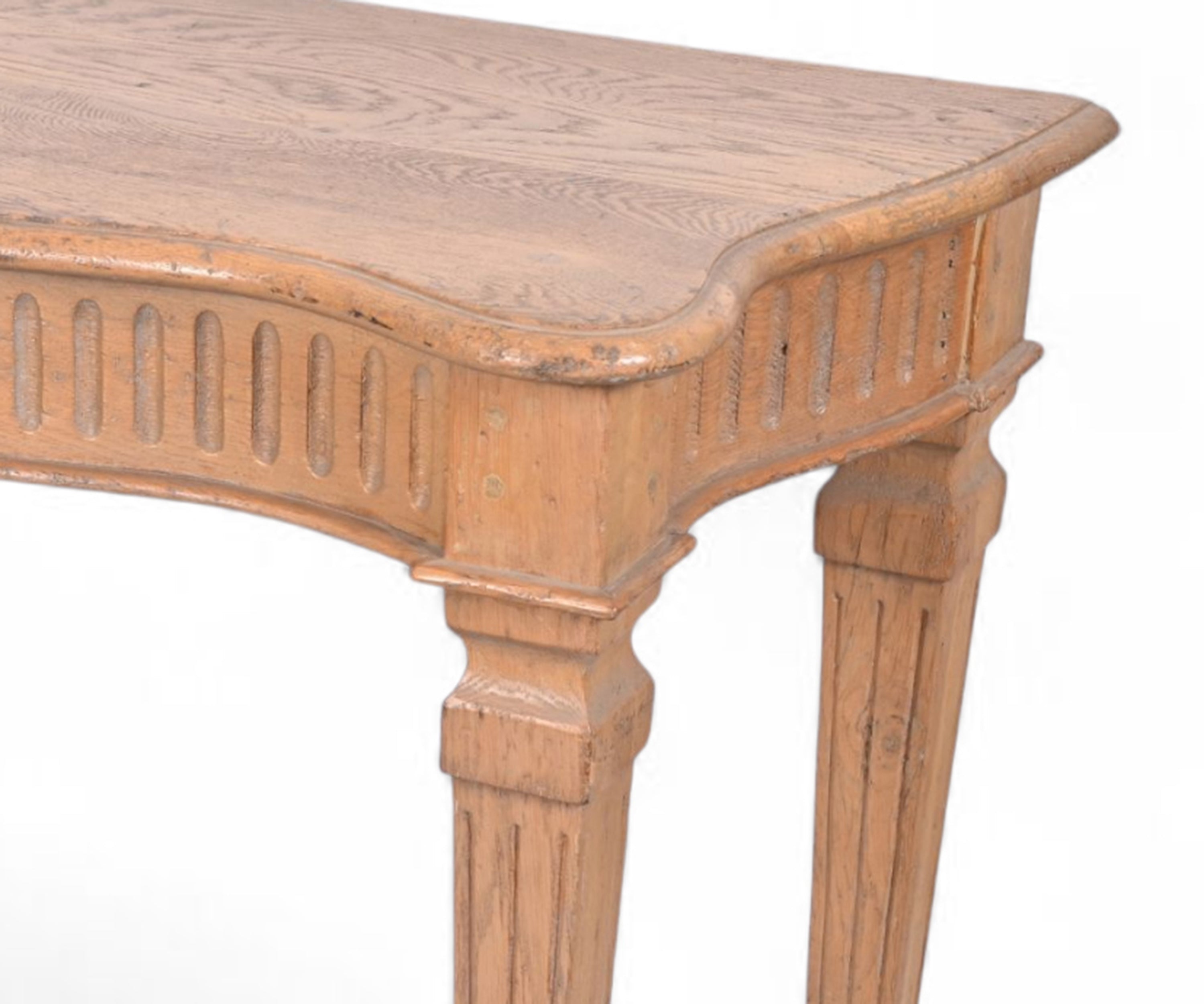 Classic Oak Console Table with Carved Detailing
