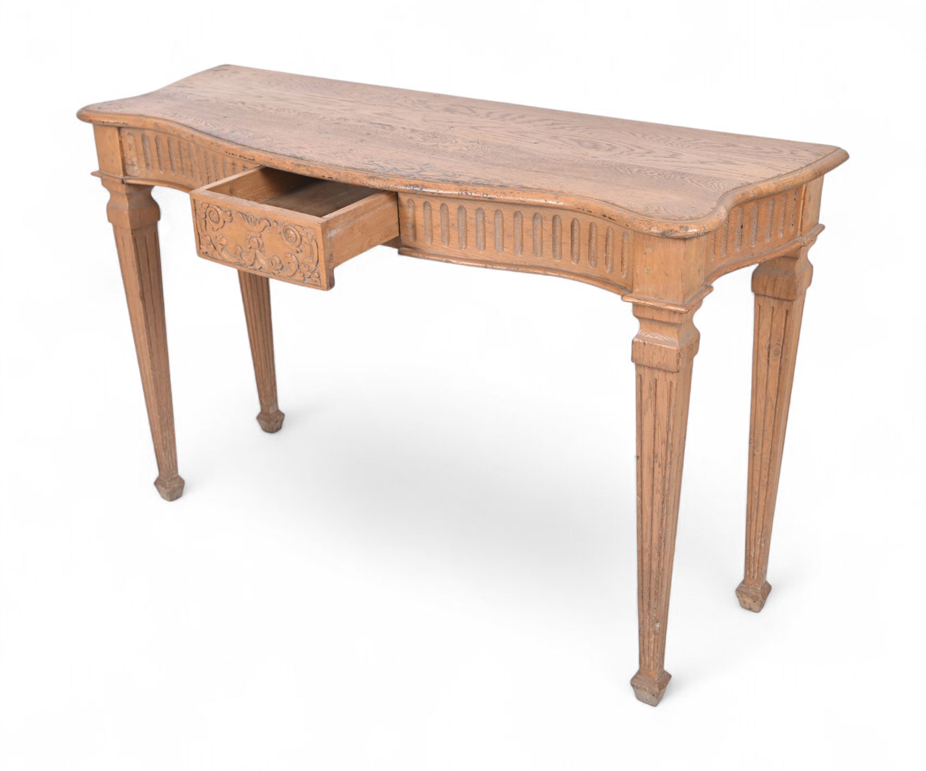 Classic Oak Console Table with Carved Detailing