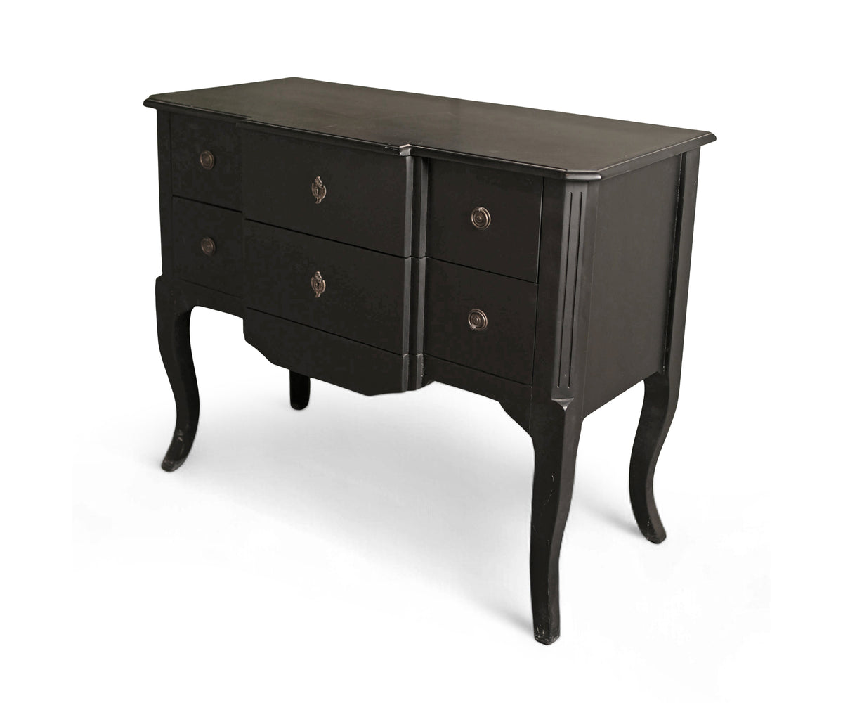 English Style Black Wooden Chest of Drawers