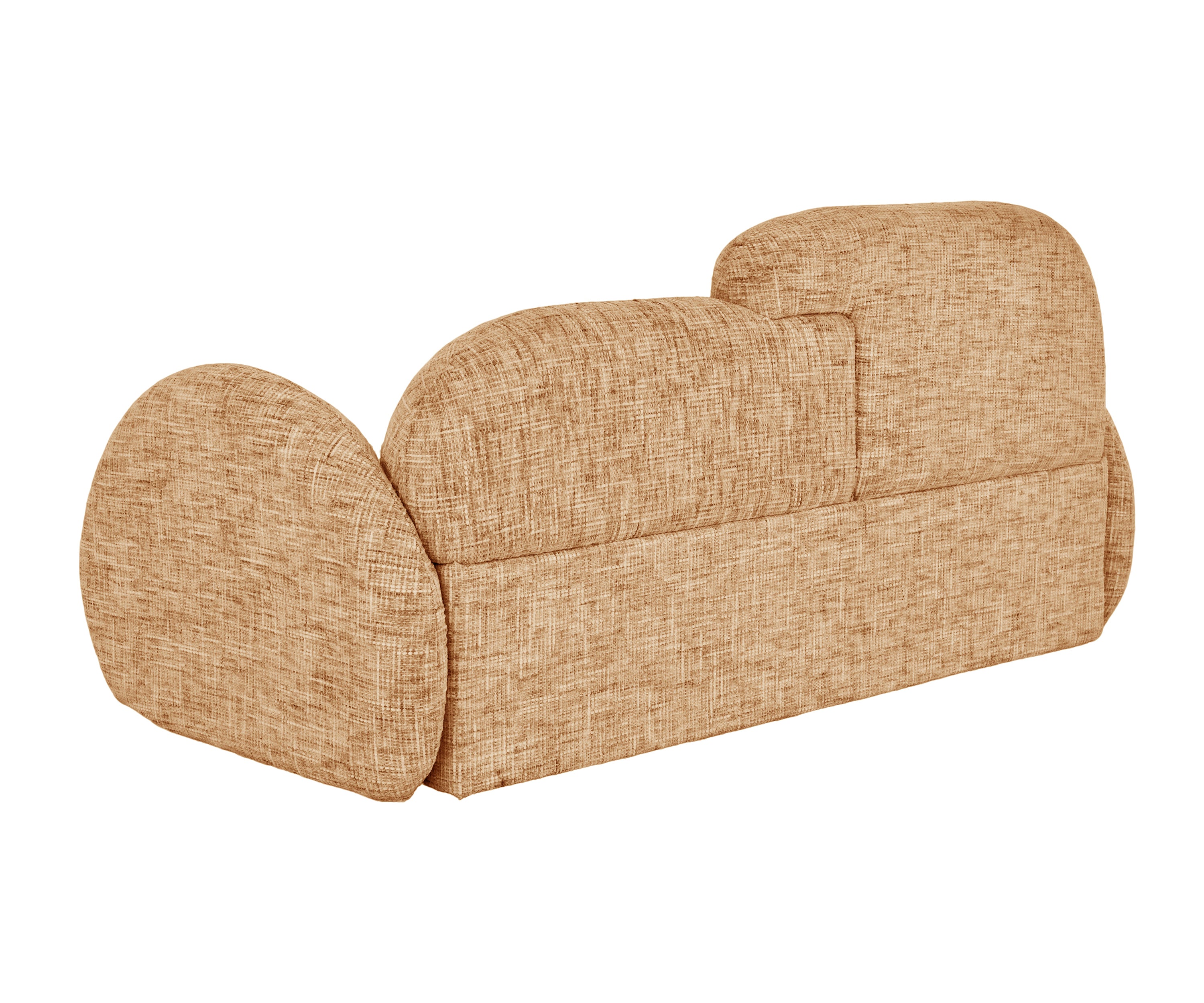 Caramel Beige Bouclé Bolster Sofa