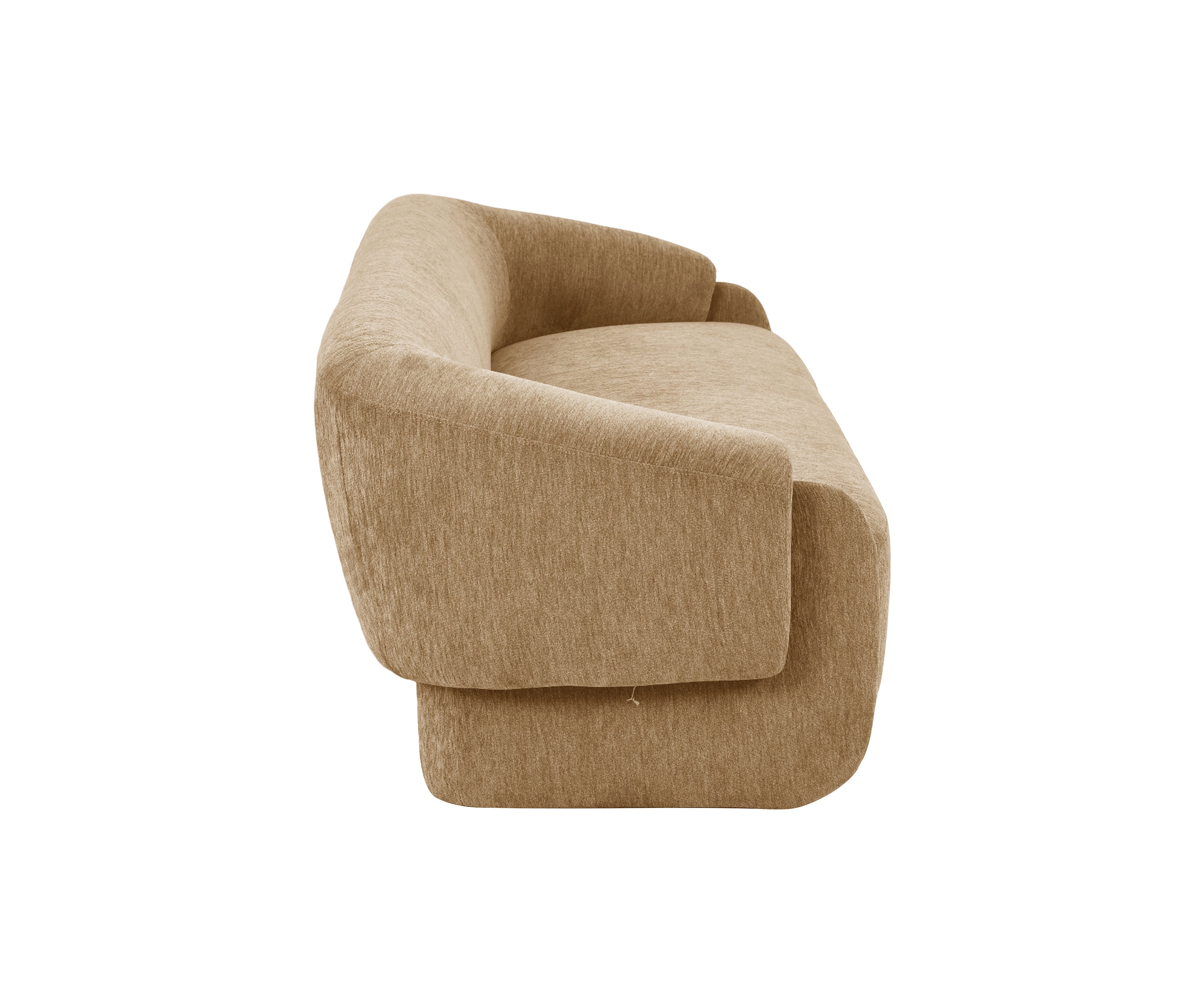 Camel Chenille Curved Seater Sofa