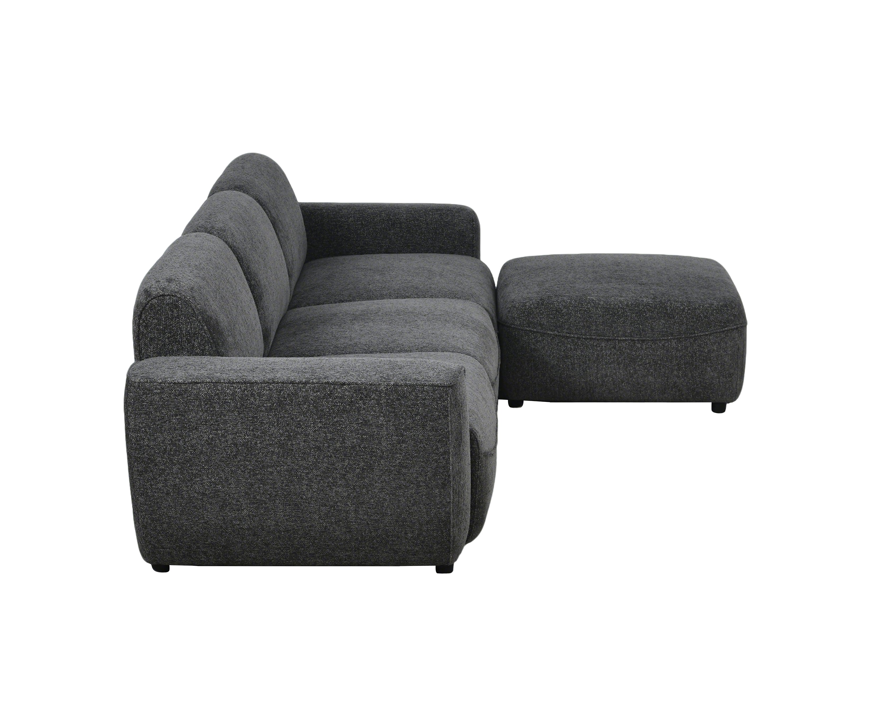 Charcoal Grey Chenille L-Shape Sofa