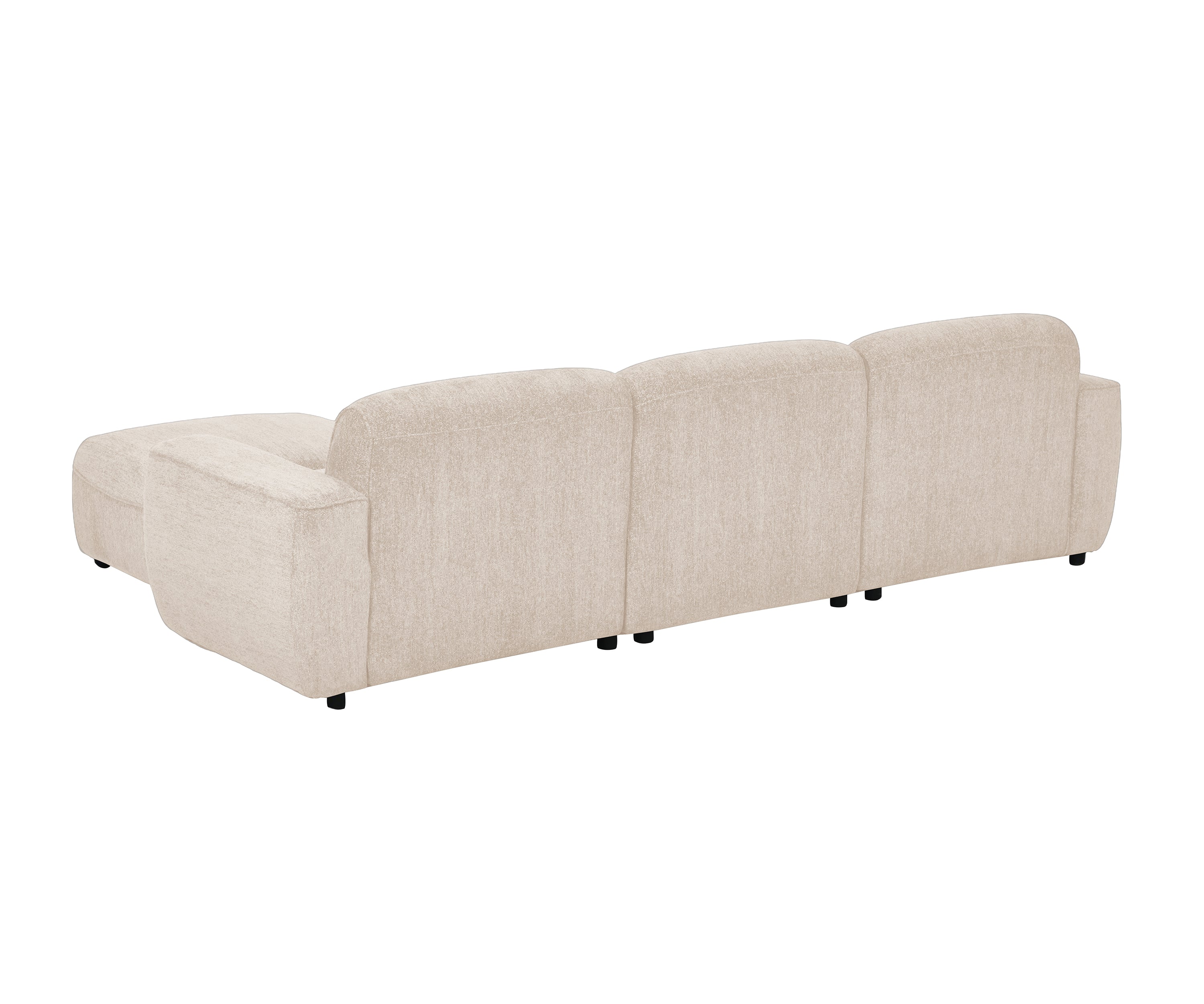 Cream Beige Chenille L-Shape Sofa