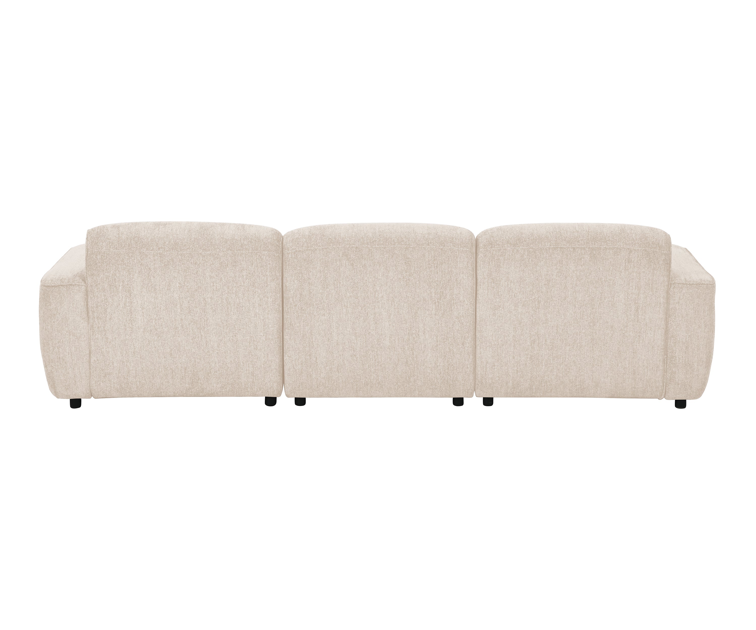 Cream Beige Chenille L-Shape Sofa