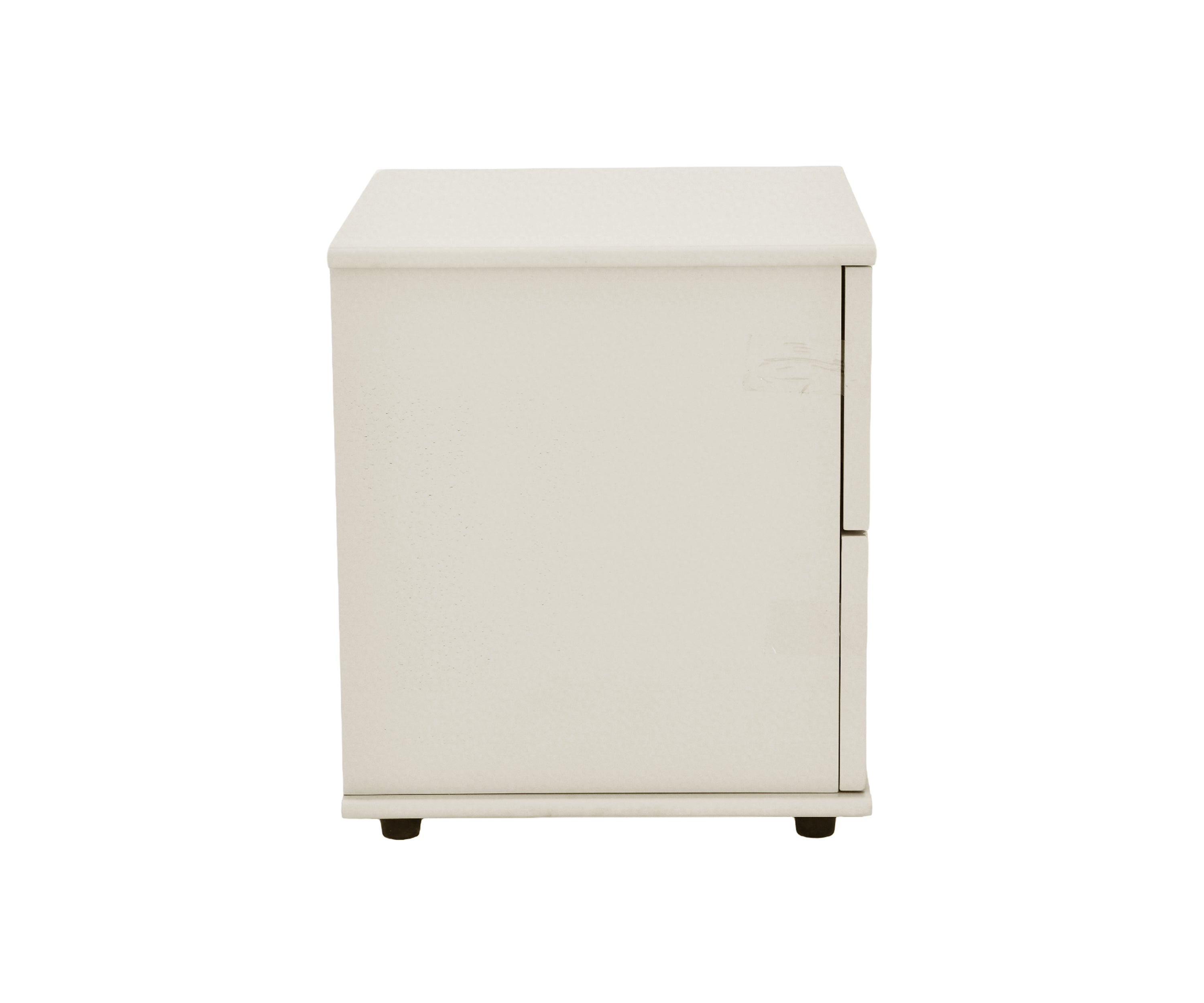 Modern Off-White Fluted 2-Drawer Bedside Table