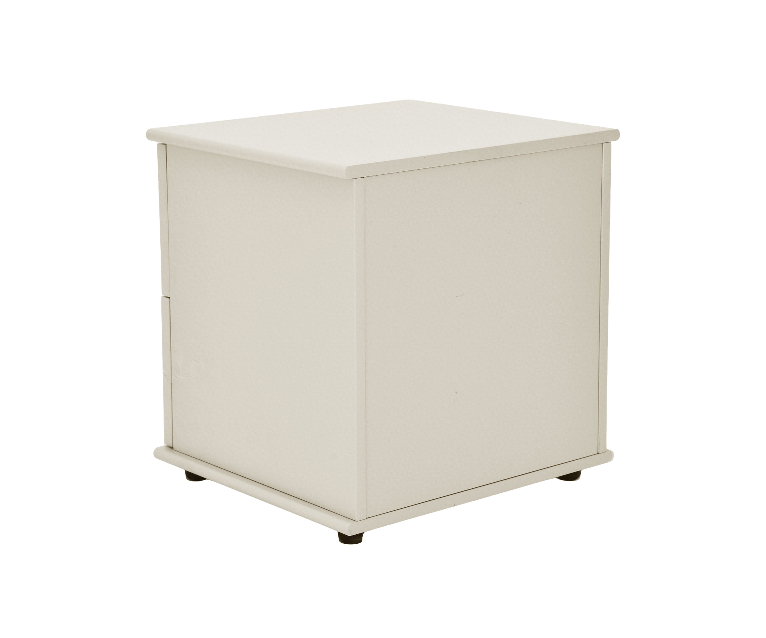 Modern Off-White Fluted 2-Drawer Bedside Table