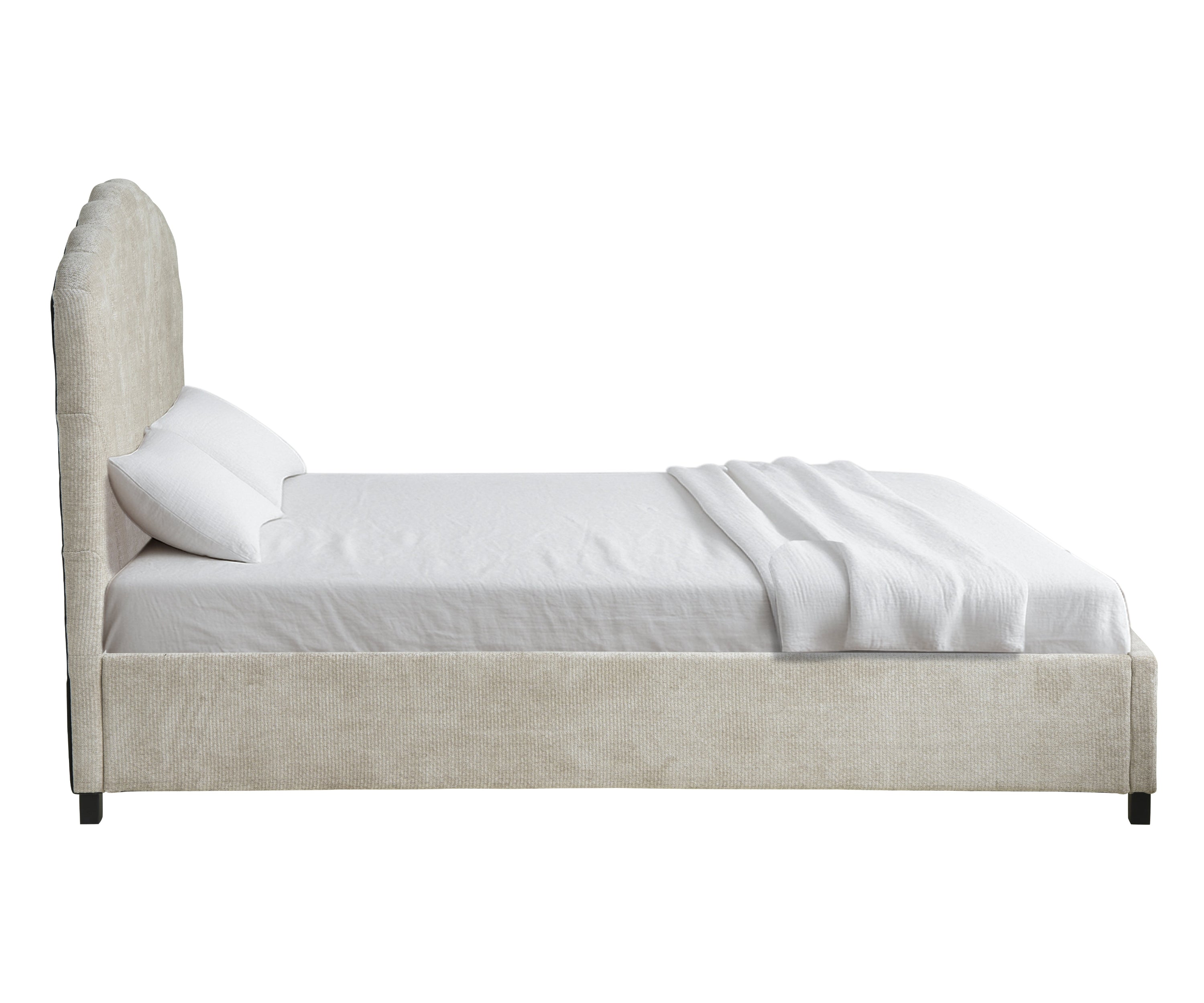 Ivory Lappi Shell Headboard Upholstered Bed