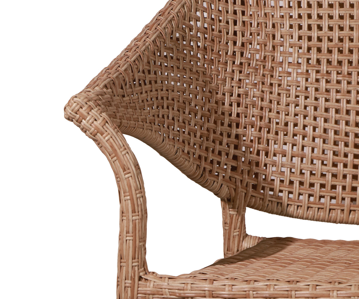 Warm Brown Woven Outdoor Two-Seater Garden & Patio Bench