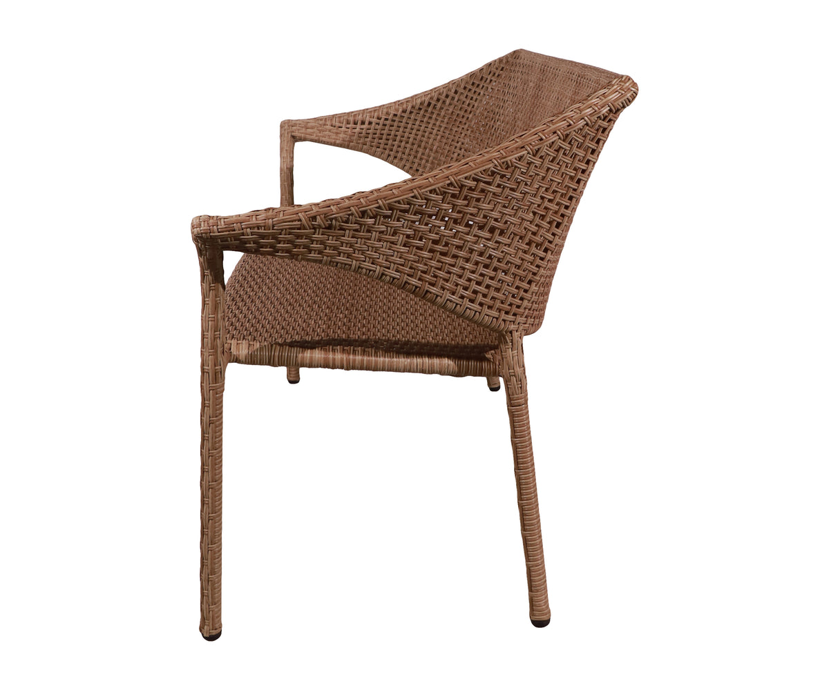 Warm Brown Woven Outdoor Two-Seater Garden & Patio Bench
