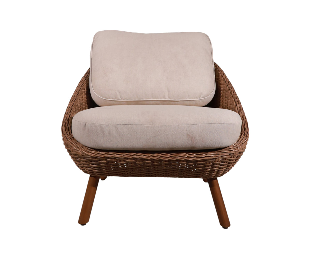 Low Woven Patio Accent Chair with Deep Seating