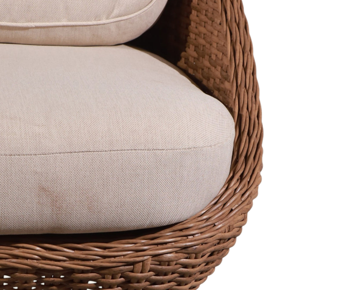 Low Woven Patio Accent Chair with Deep Seating