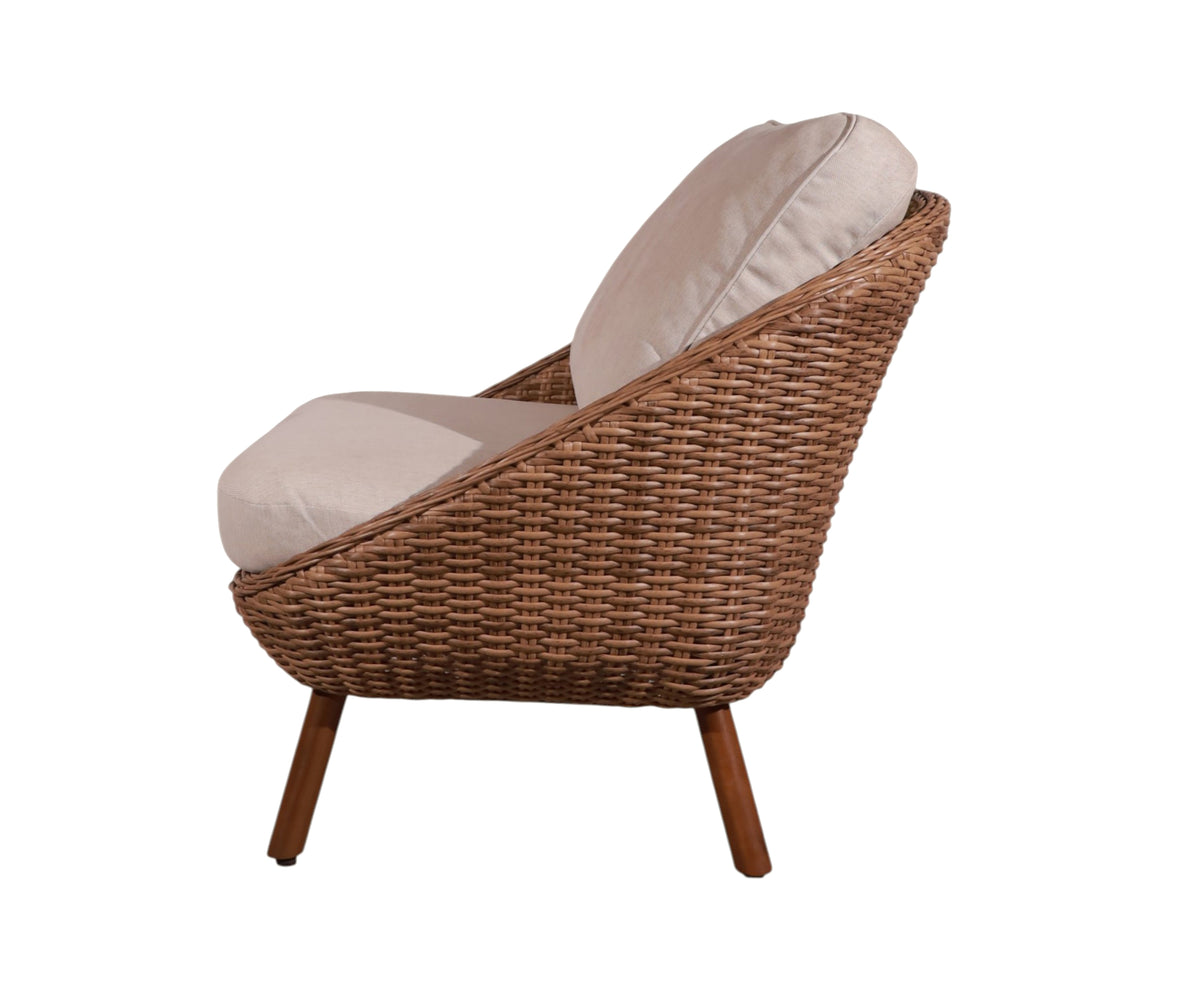 Low Woven Patio Accent Chair with Deep Seating