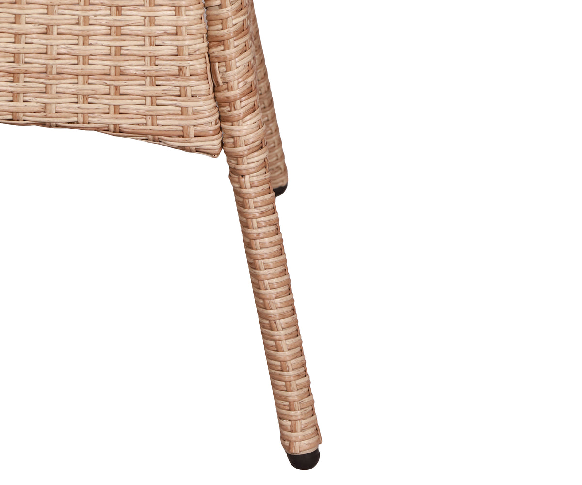 Round Outdoor Garden Accent Table with Storage Shelf