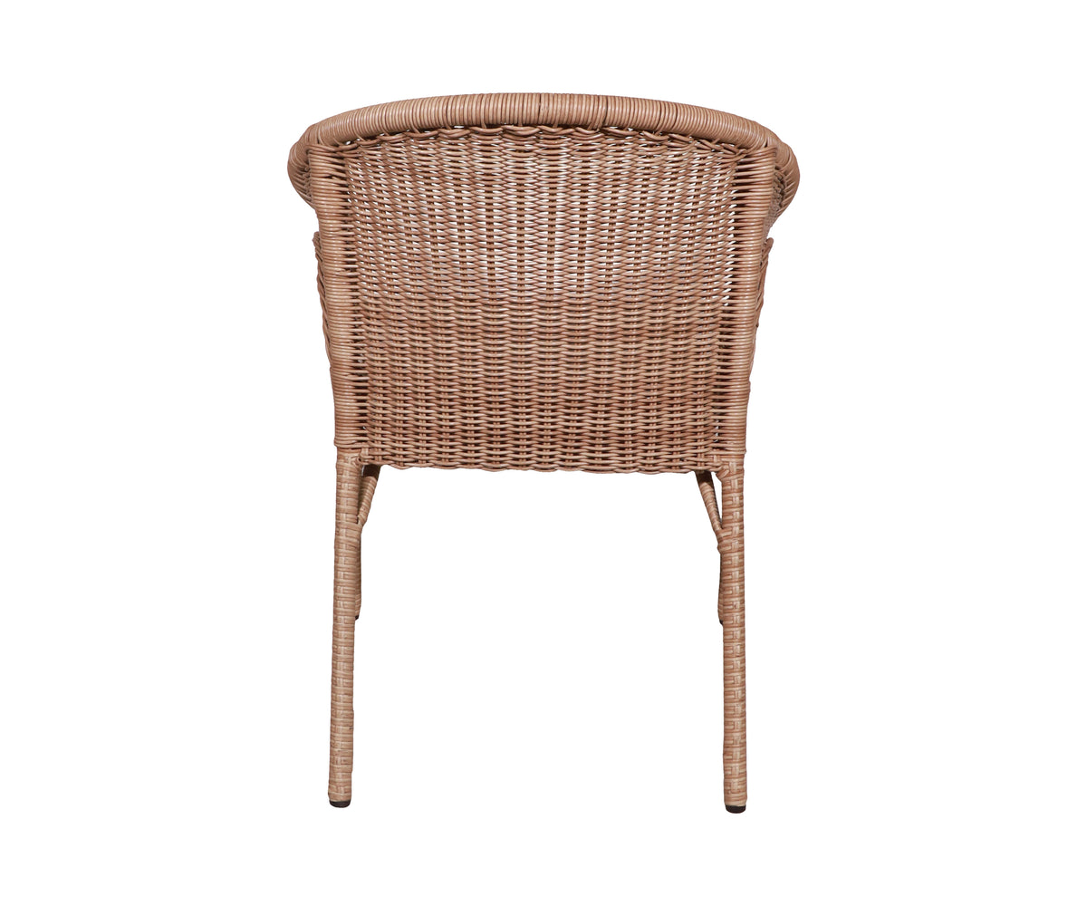 Brown Arched Backrest Outdoor Armchair with Tapered Legs