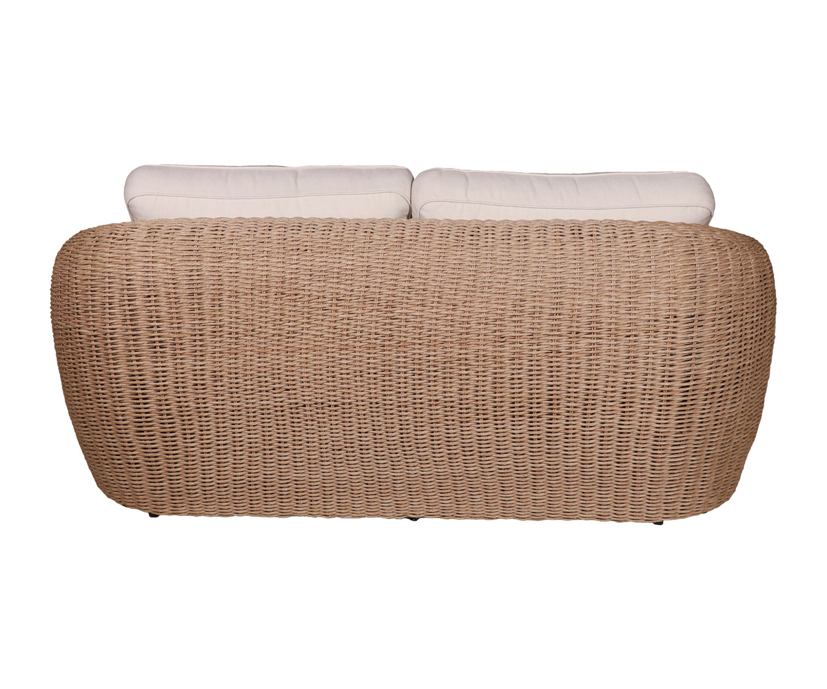 Modern Woven Outdoor Two-Seater Patio Sofa with Deep Seating