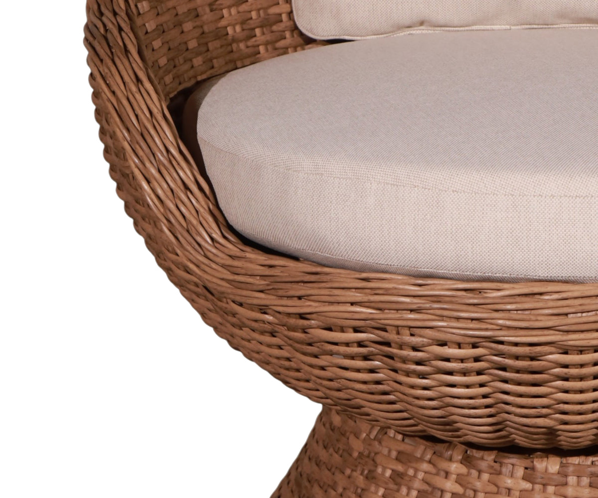Sculptural Woven Outdoor Armchair with Pedestal Base