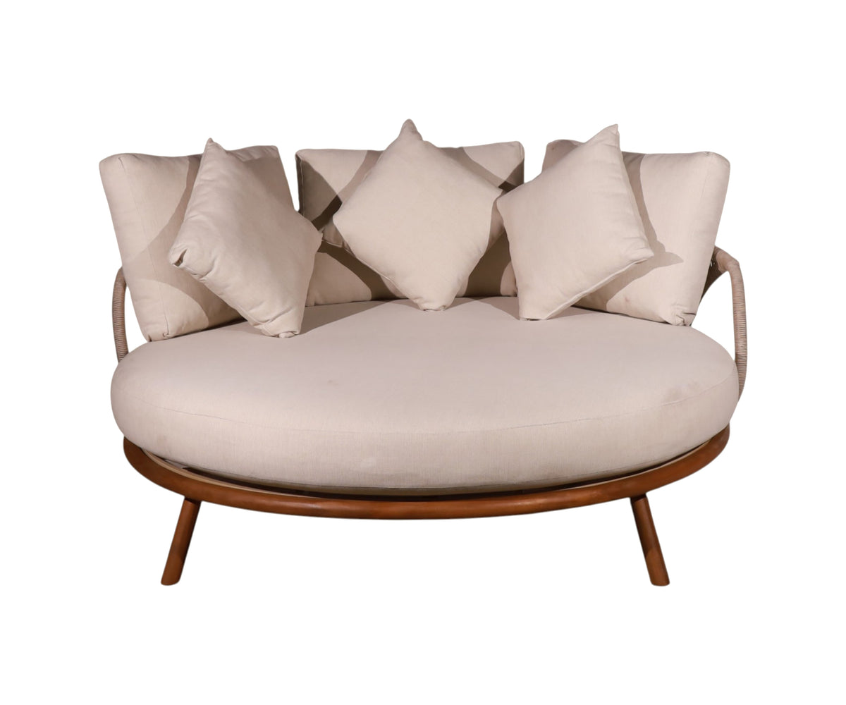Modern Round Patio Outdoor Daybed with Cushions