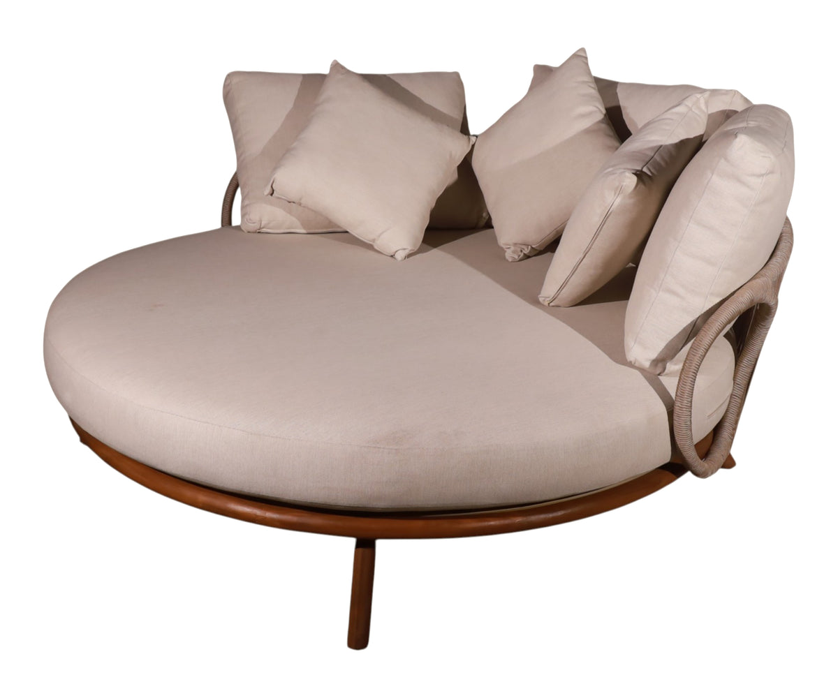 Modern Round Patio Outdoor Daybed with Cushions