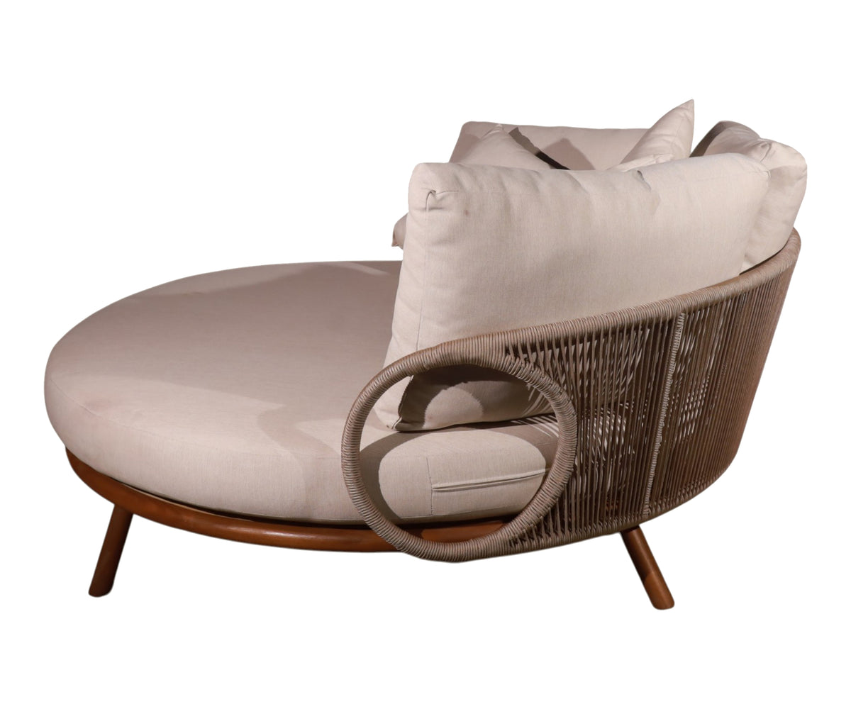 Modern Round Patio Outdoor Daybed with Cushions
