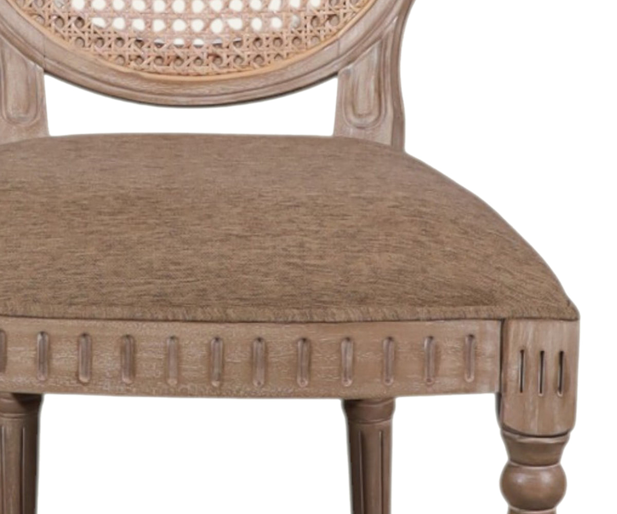 Gustavian Oval Cane Dining Chair with Tapered Fluted Legs