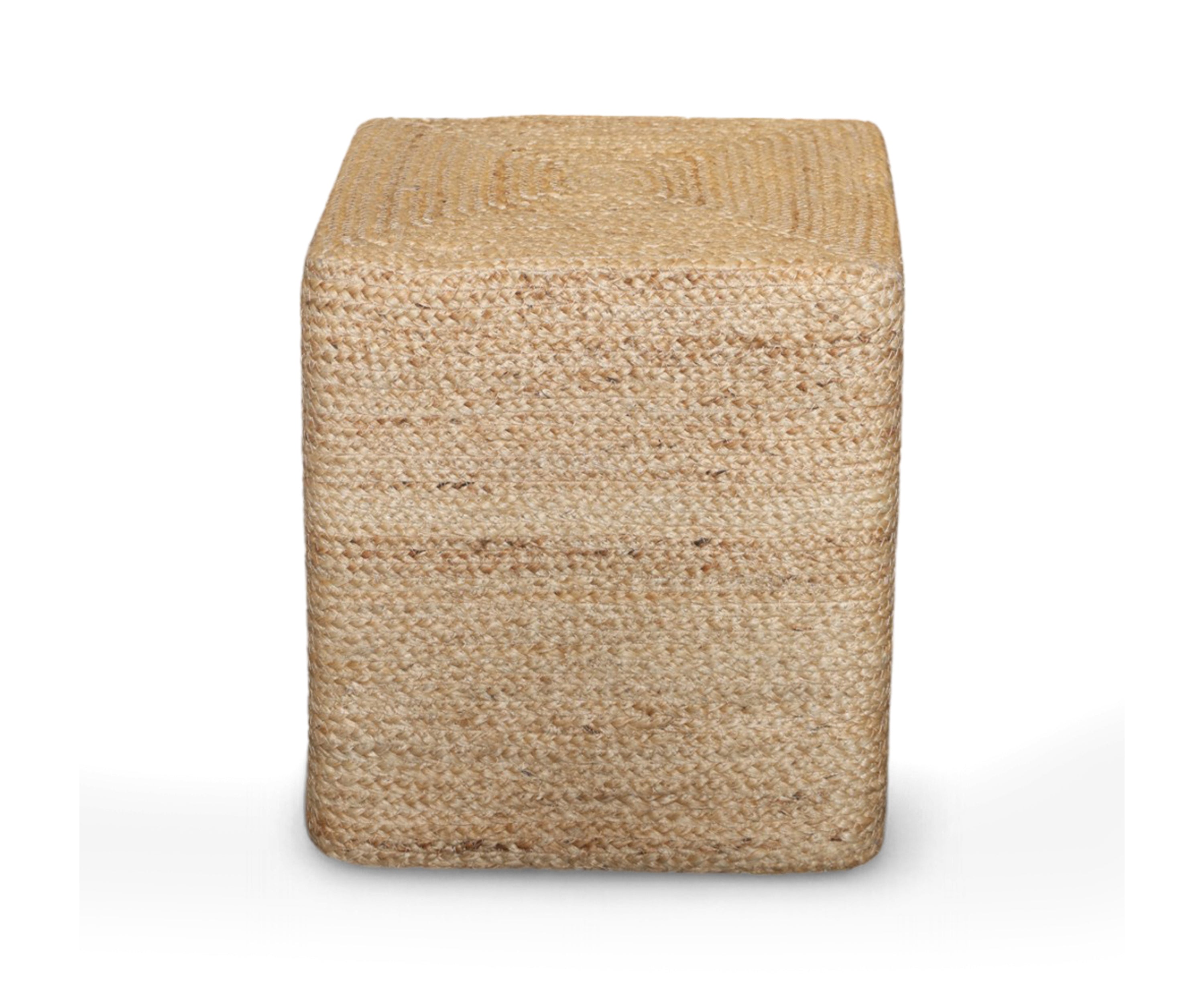 Square Jute Ottoman Stool