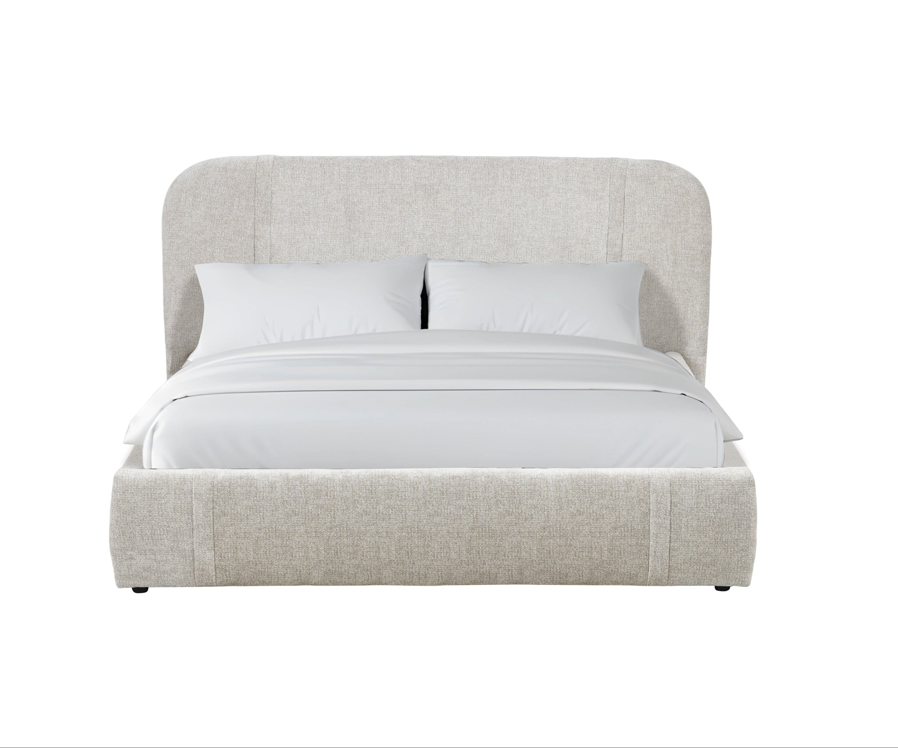 Ivory Cocoon Curve Upholstered Bed