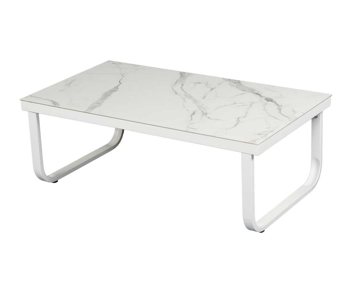 Modern White Metal Outdoor Coffee Table