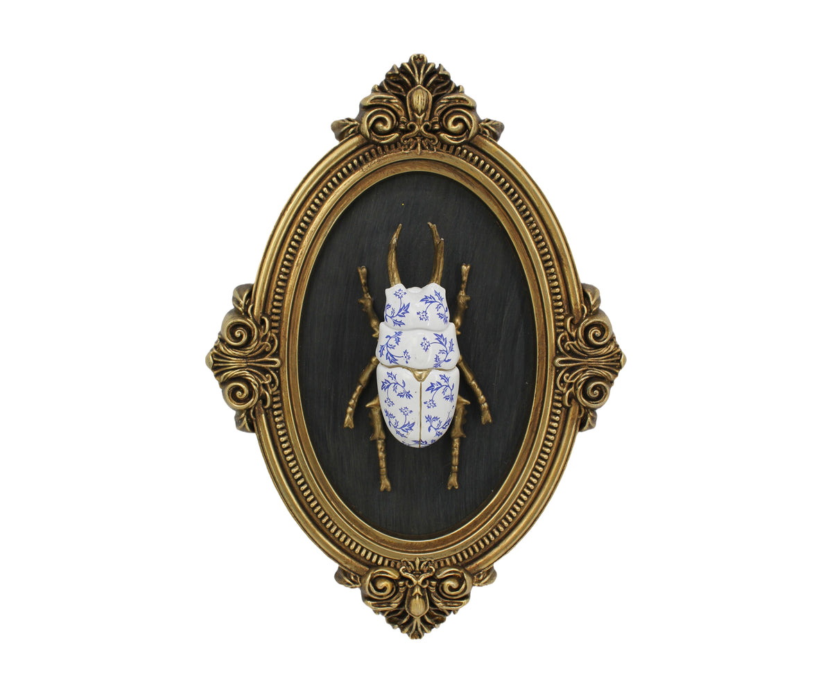 Ornate Oval Scarab Wall Medallion