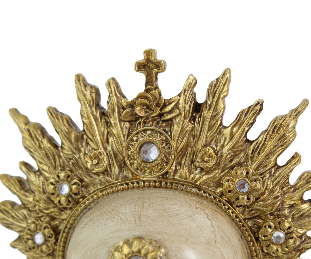 Sunburst King Skull with Glass Dome Display