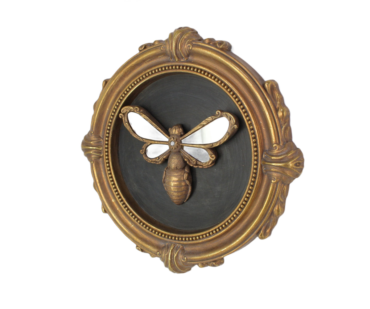 Vintage Gold Honeybee Round Wall Medallion