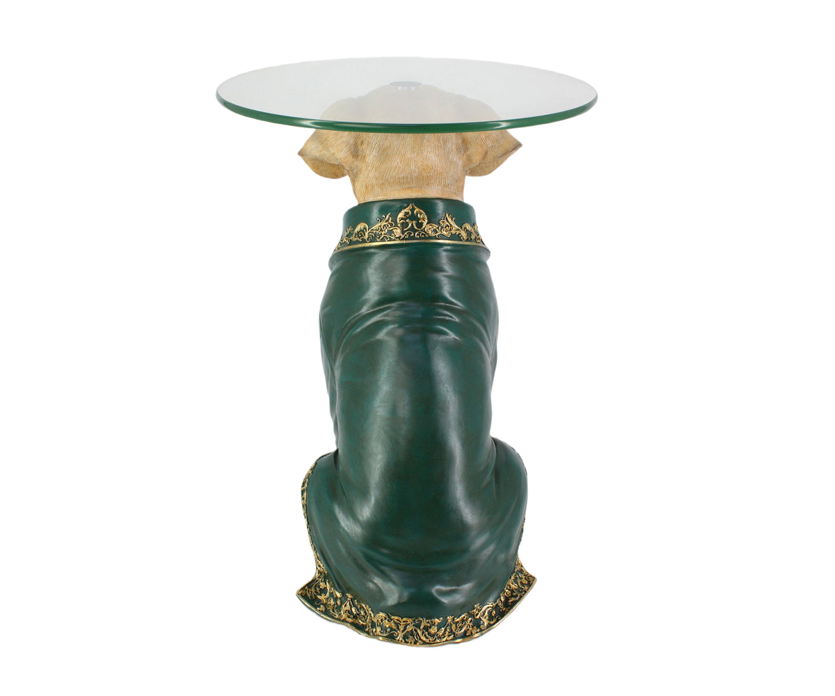 Regal Labrador Butler Glass-Top Side Table