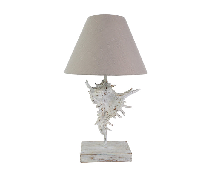 Distress White Murex Shell Table Lamp