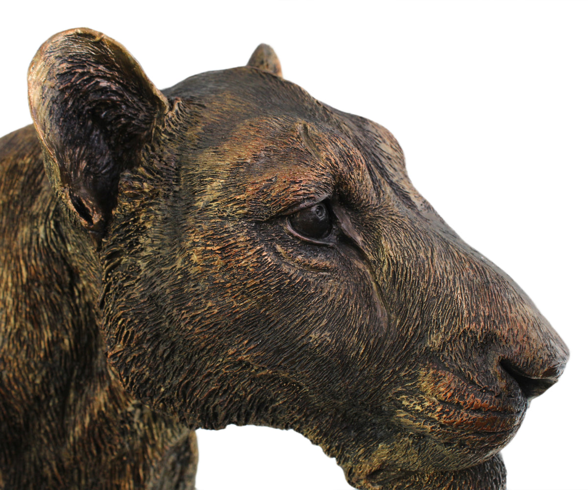 Walking Panther Sculpture in Burnished Finish