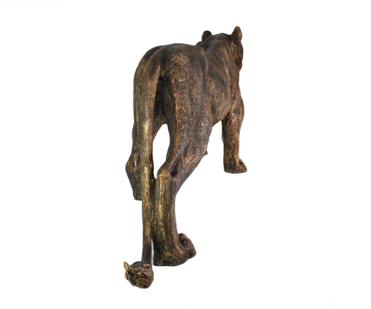 Walking Panther Sculpture in Burnished Finish