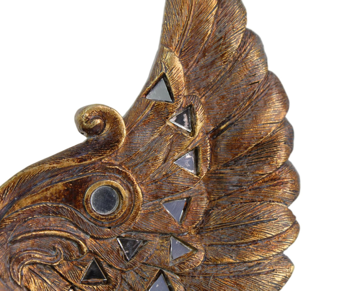 Winged Baroque Royal Crown on Matte Black Stand