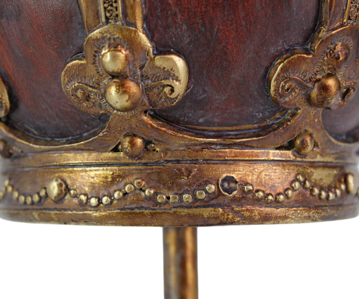 Winged Baroque Royal Crown on Matte Black Stand