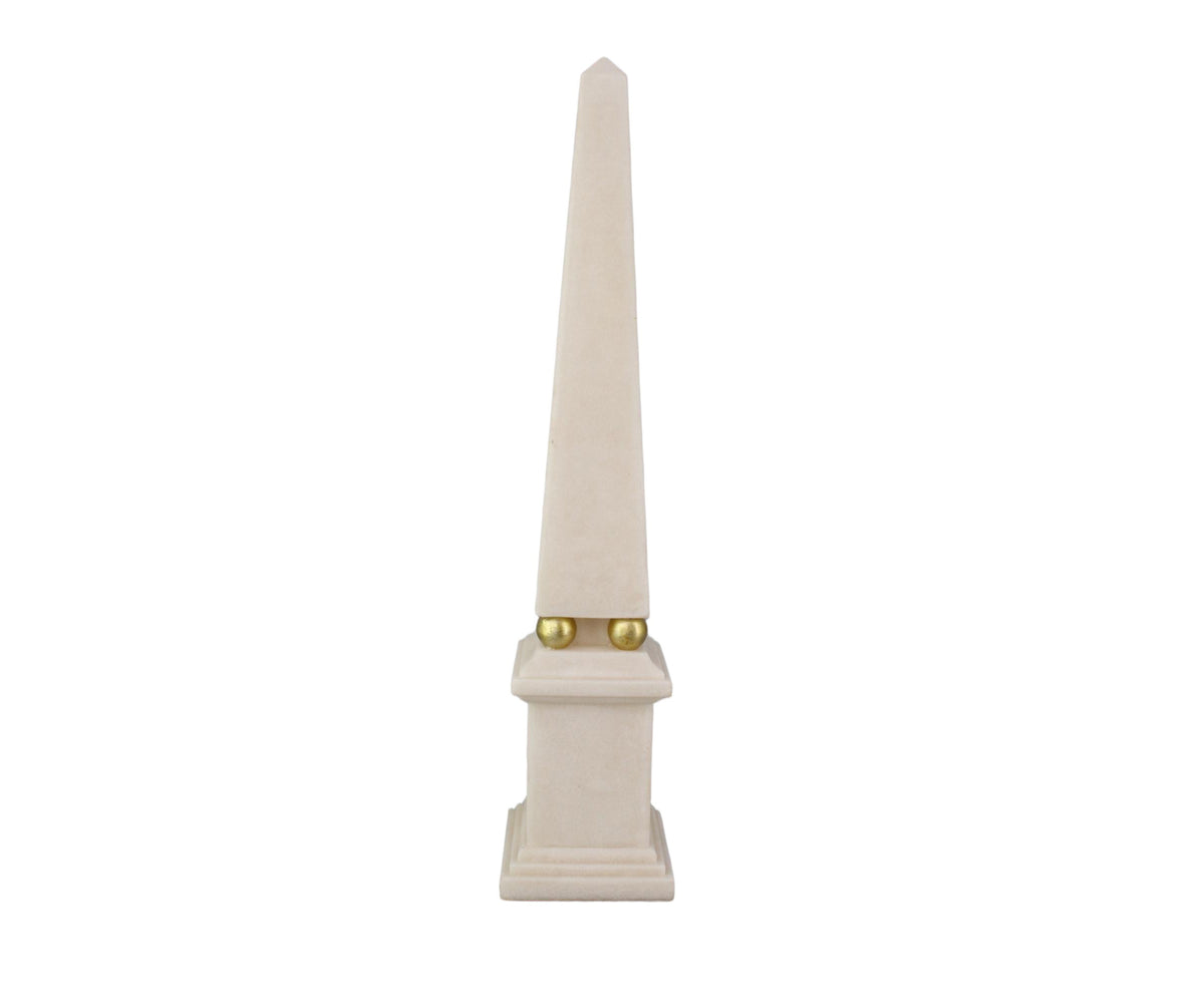 Petite White Obelisk with Gold Stud Band