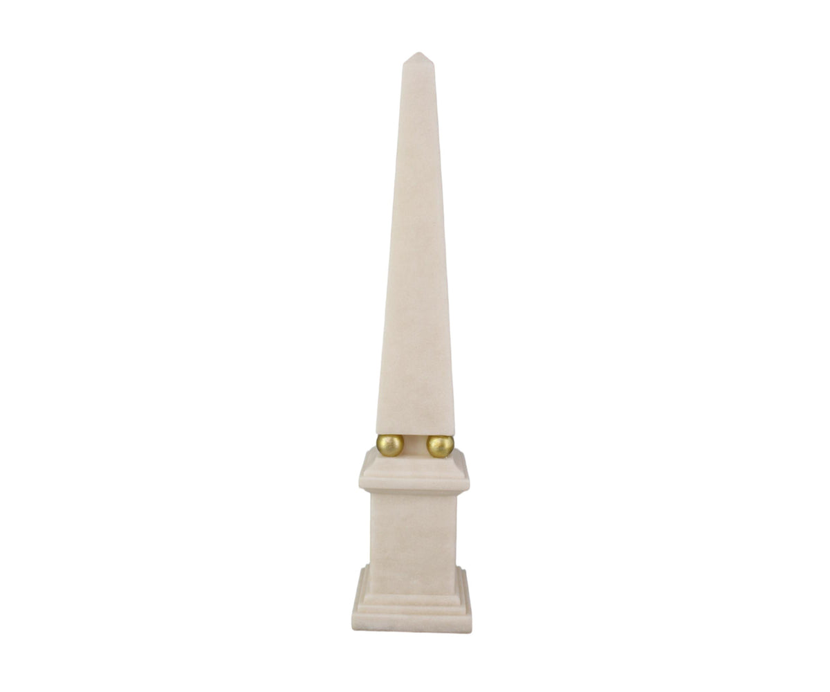 Petite White Obelisk with Gold Stud Band