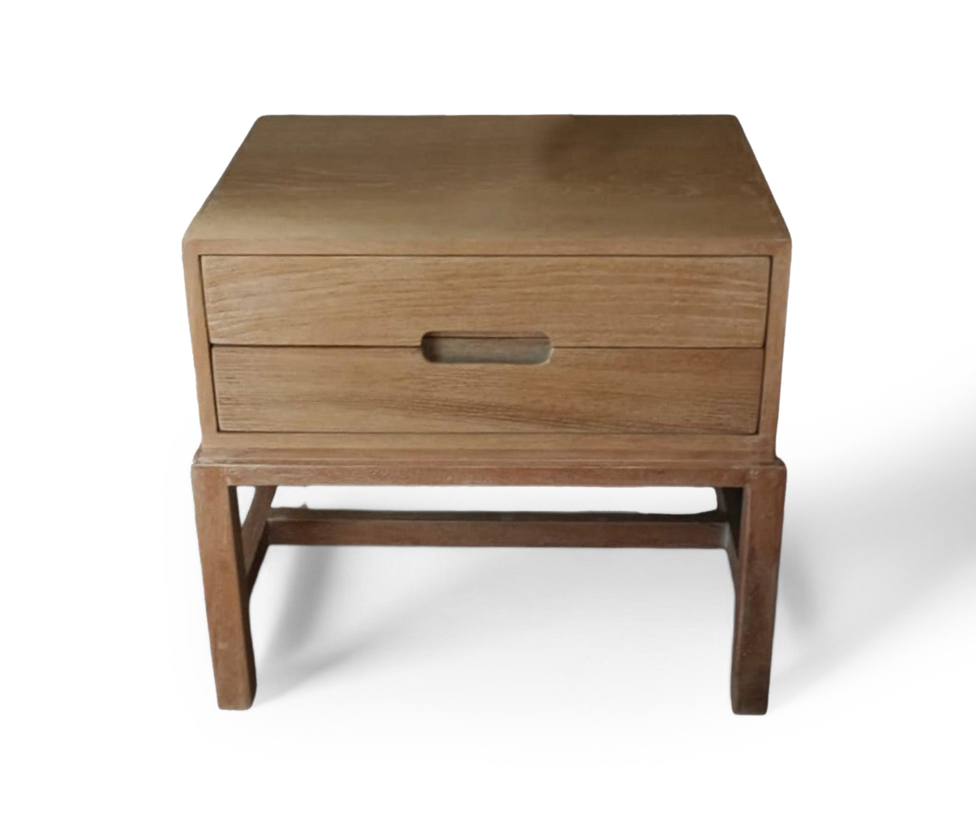 Natural Wood Minimal Bed Side Table with Drawer