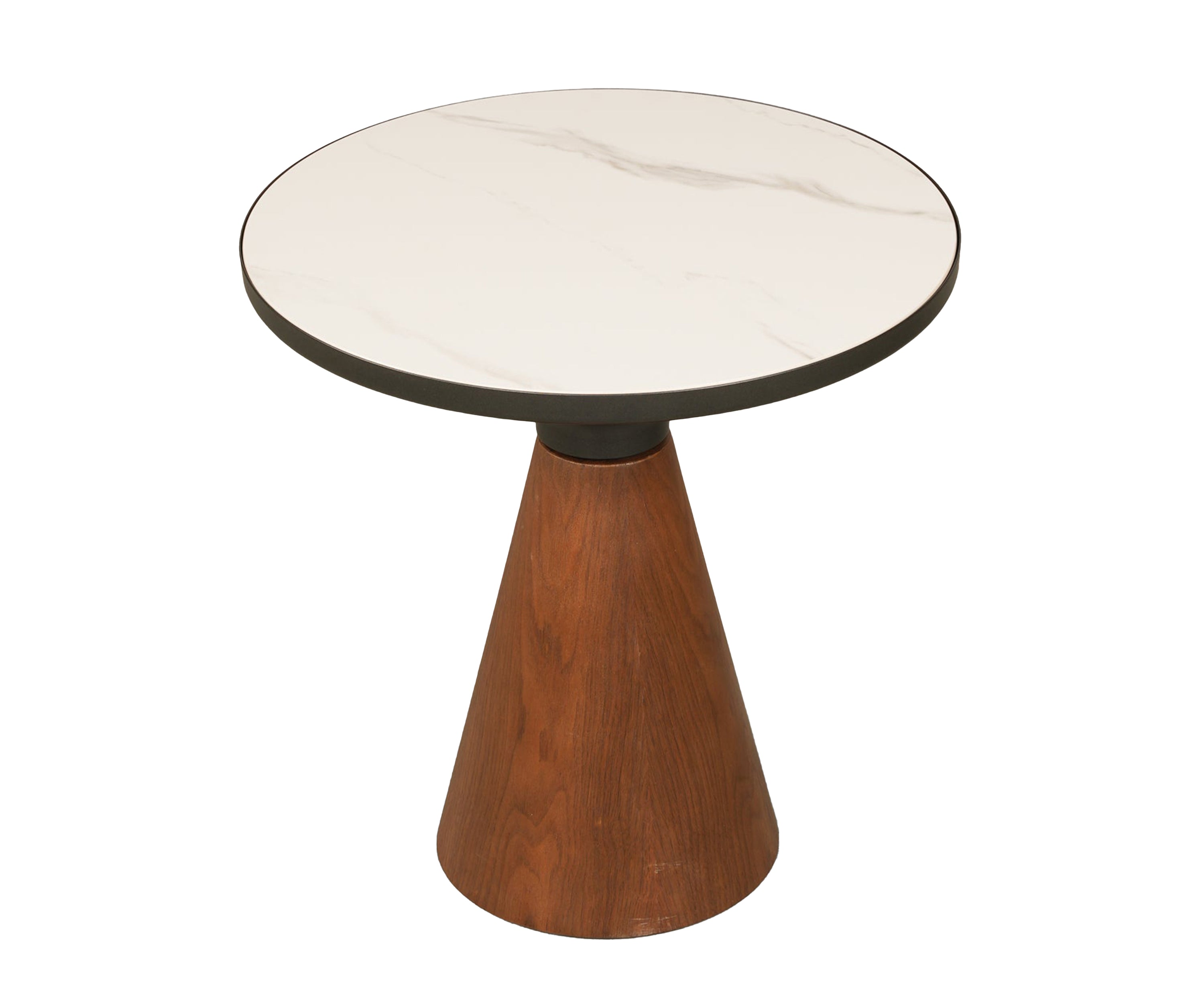 Round Marble Top Cone Base Side Table