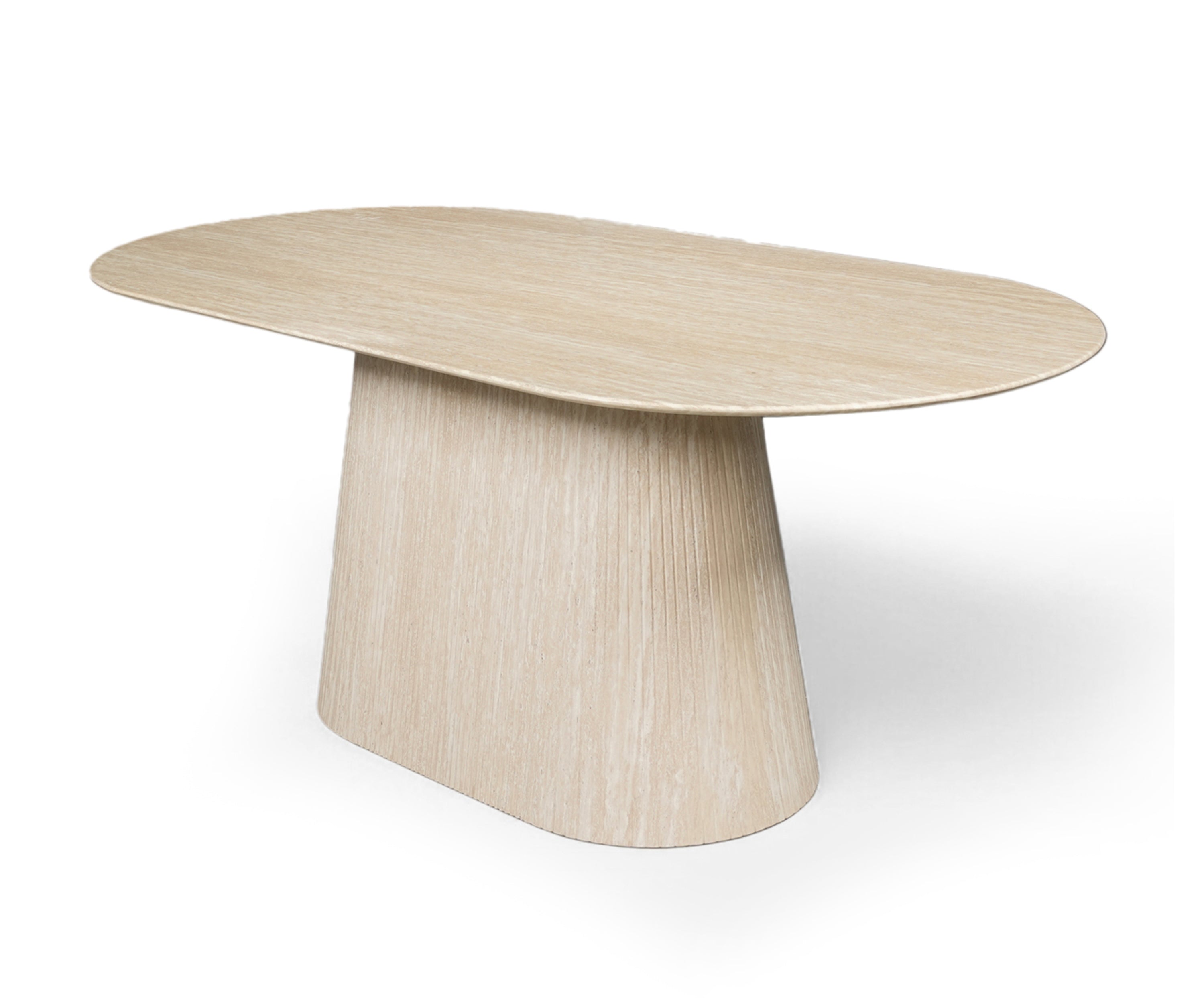 Rustic Wood Oval 6 Seater Dining Table with Curved Edges