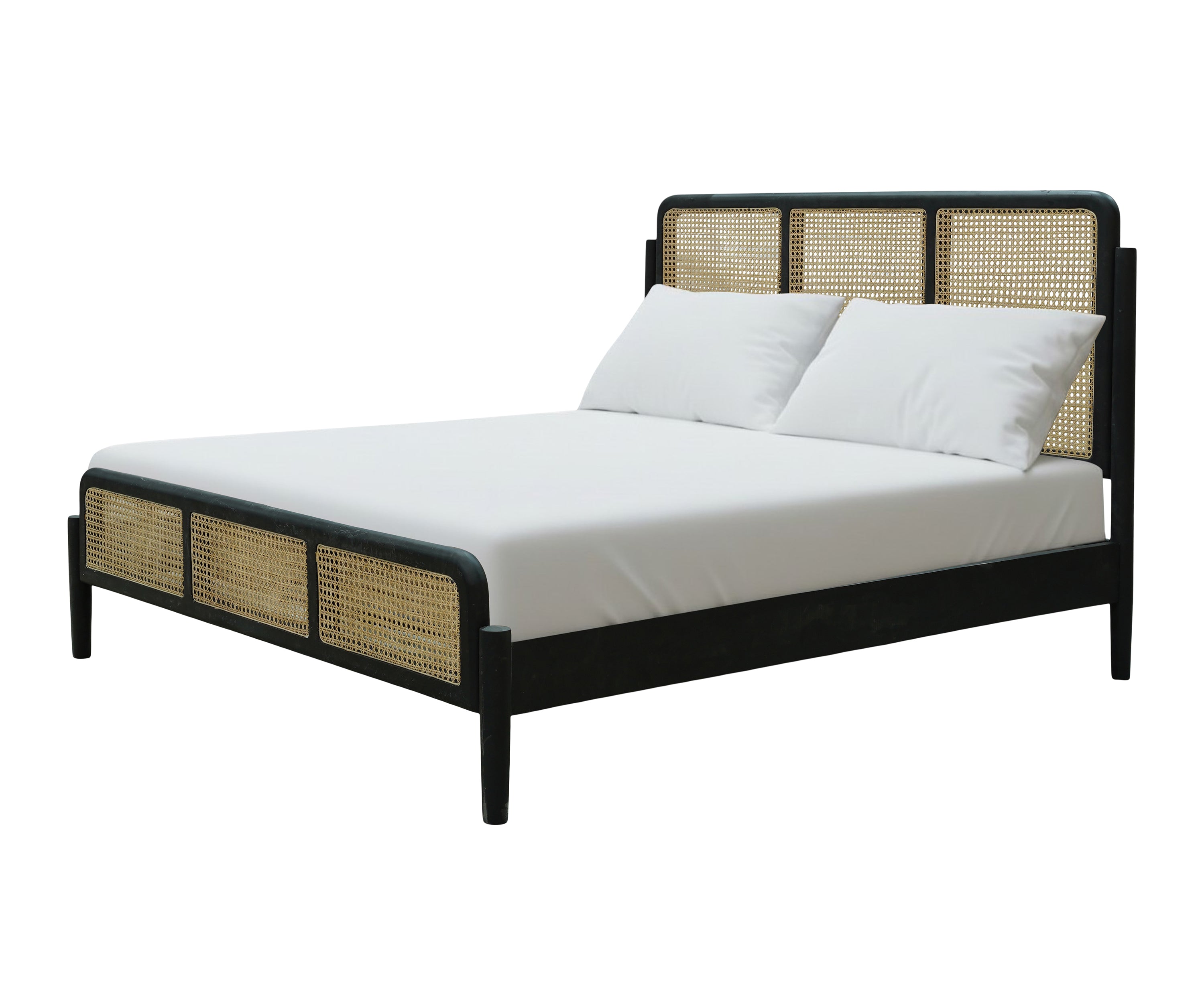 Raven Cane Crest Acacia Wood Bed