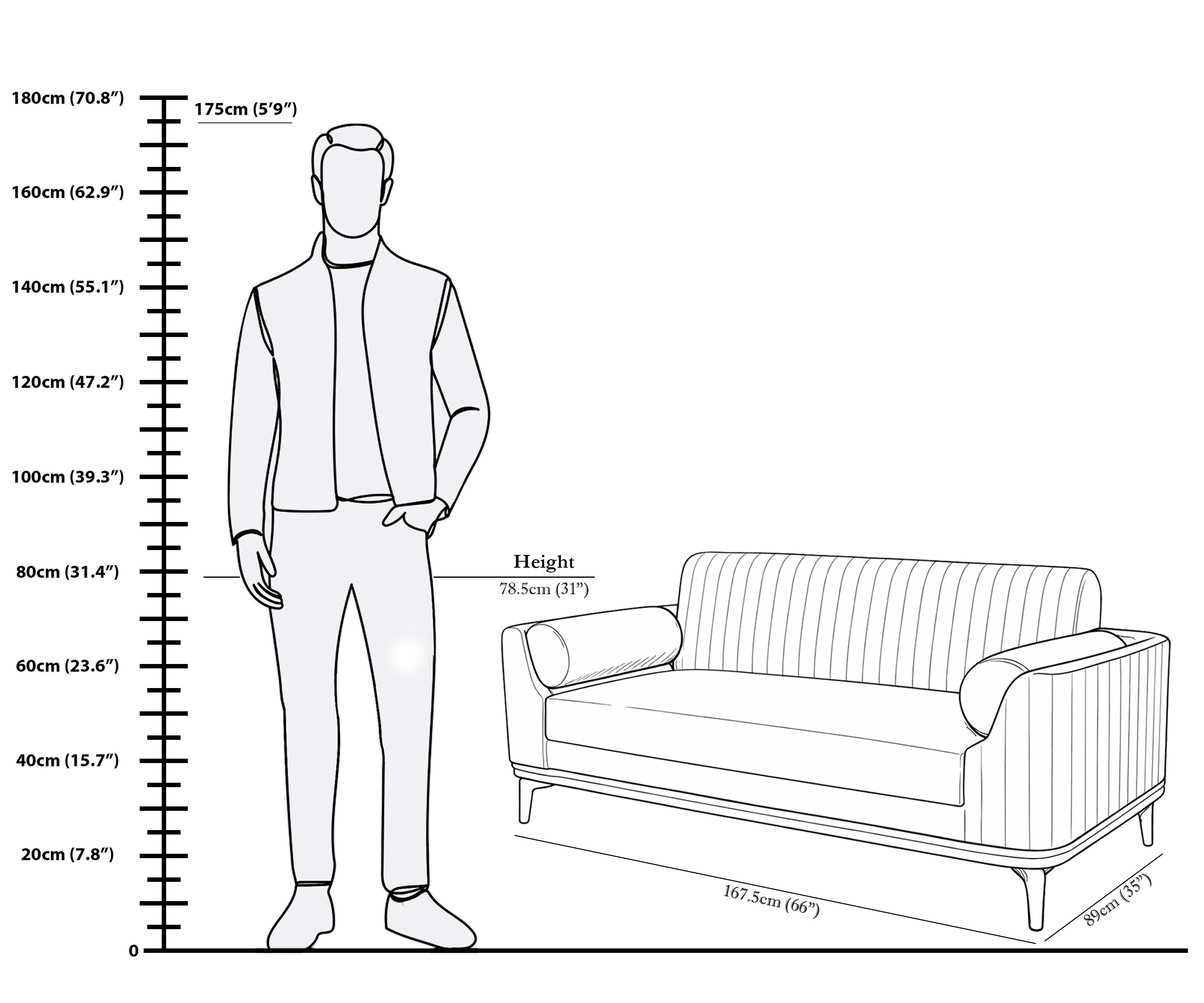Curved Arm 2 Seater Channel Sofa