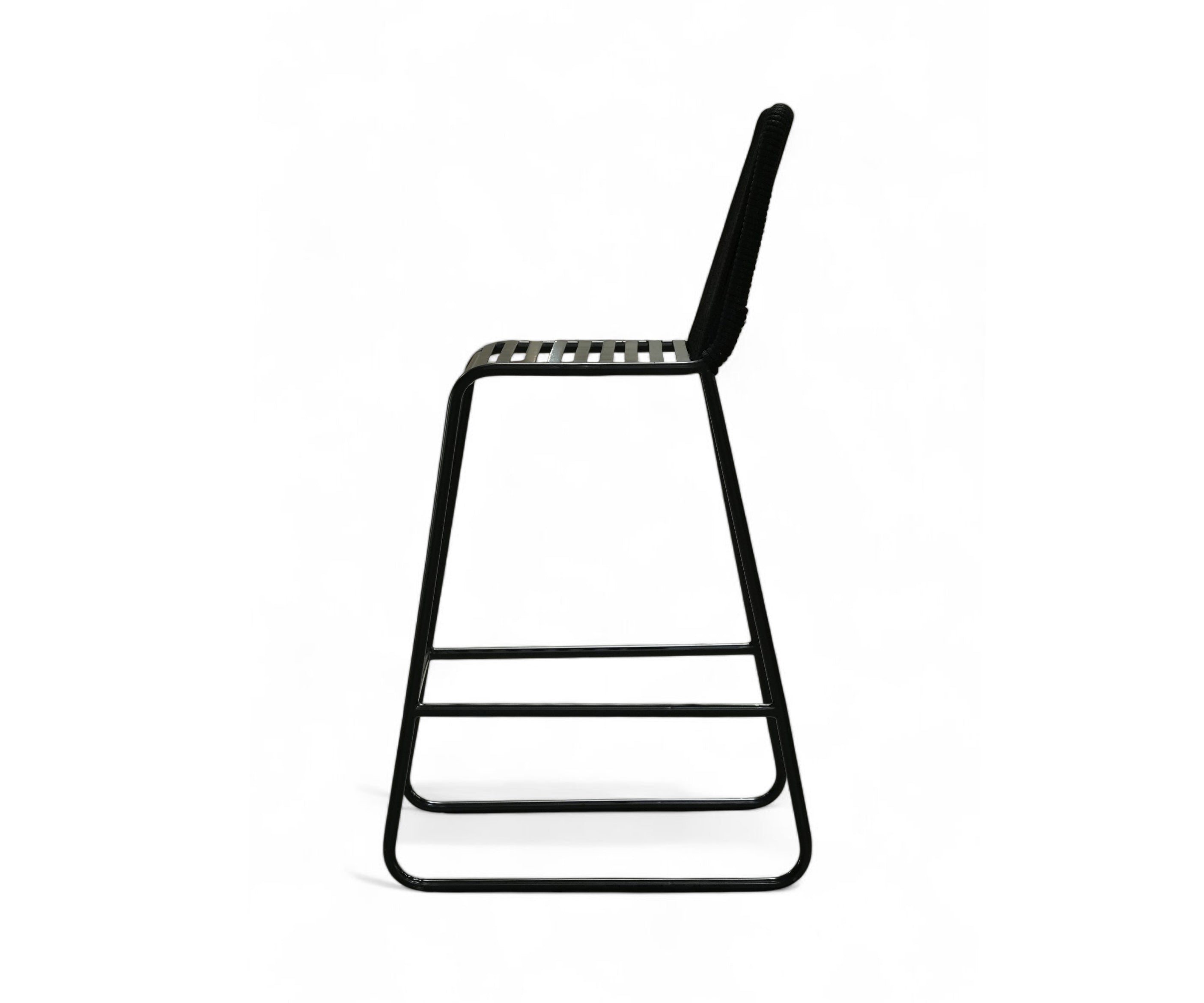 Sleek Rope Back Bar Stool_side