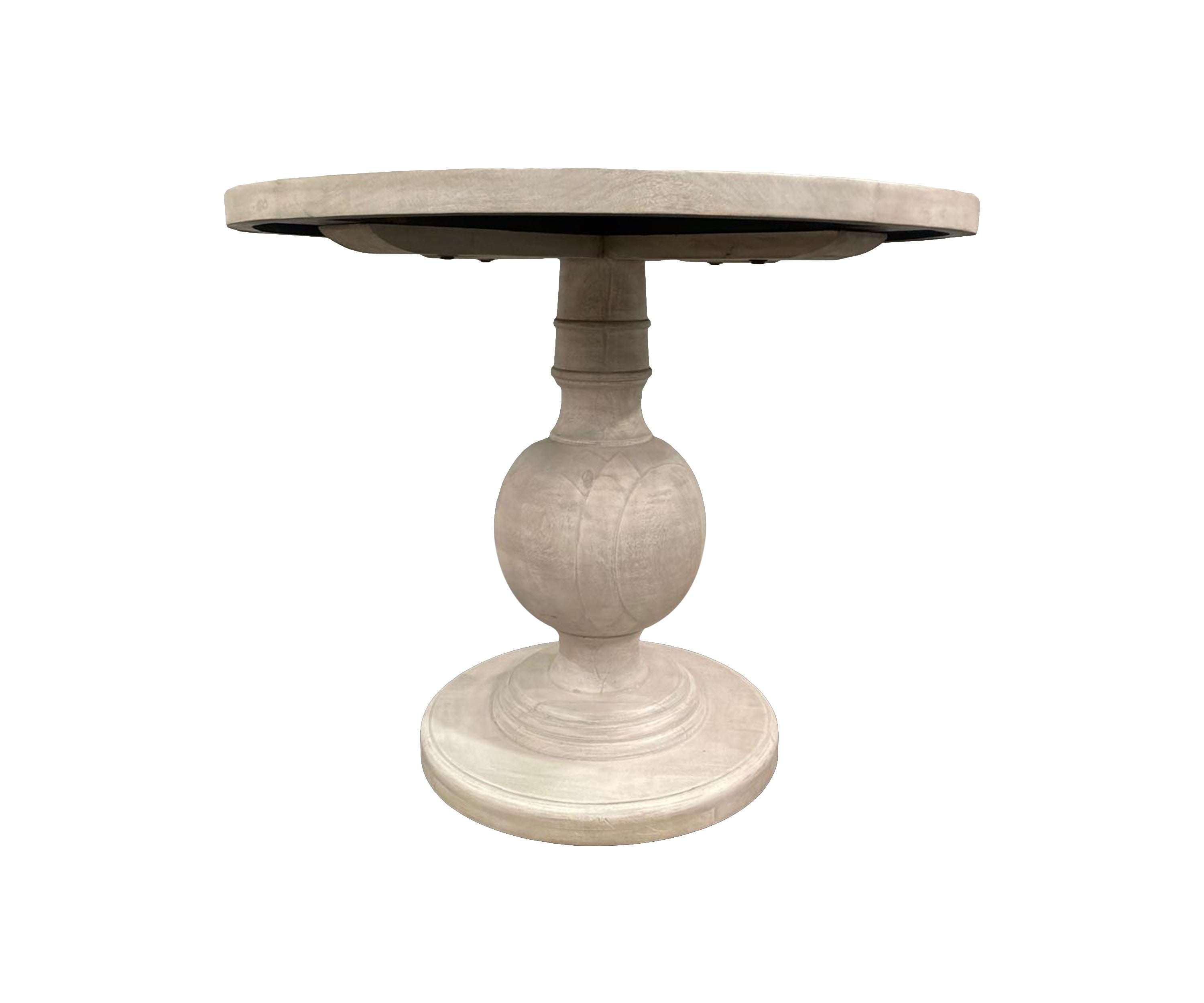 Whitewash Round 4 Seater Dining Table with Urn-Shaped Pedestal Base