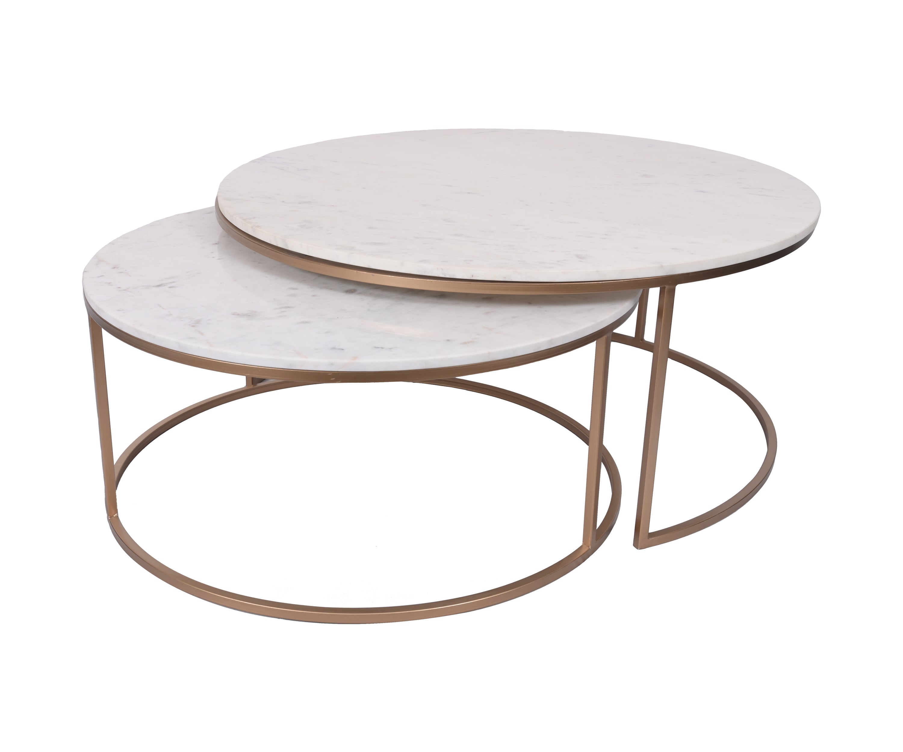 Marble Round Nested Coffee Table Set