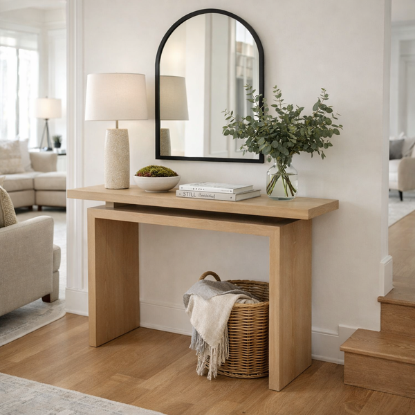 Modern Oak Console Table with Floating Top