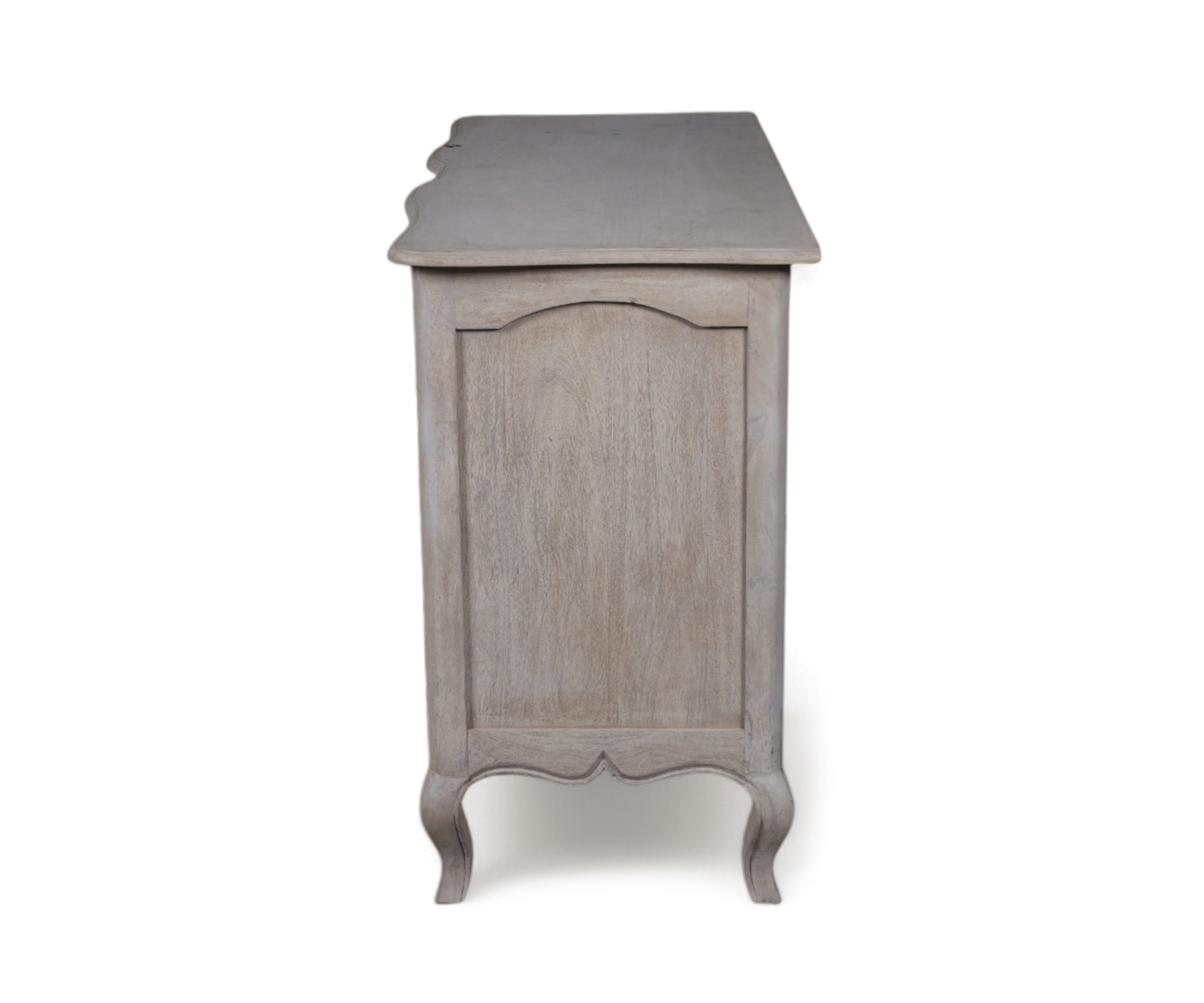 French Provincial Chest of Drawers with Cabriole Legs in Gray Finish